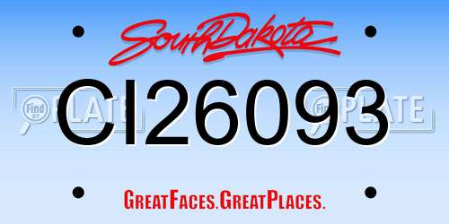CI26093 South Dakota License Plate