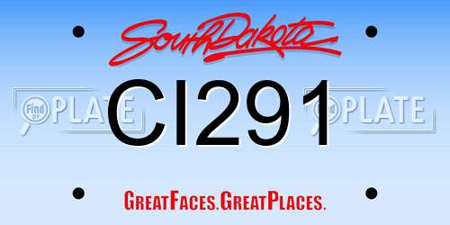 CI291 South Dakota License Plate