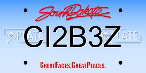 CI2B3Z South Dakota License Plate