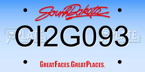 CI2G093 South Dakota License Plate