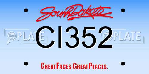 CI352 South Dakota License Plate