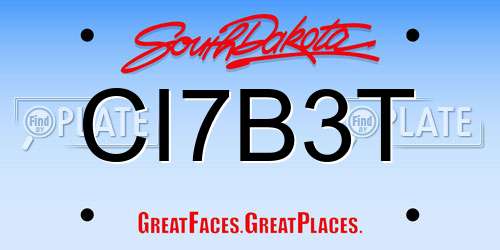 CI7B3T South Dakota License Plate