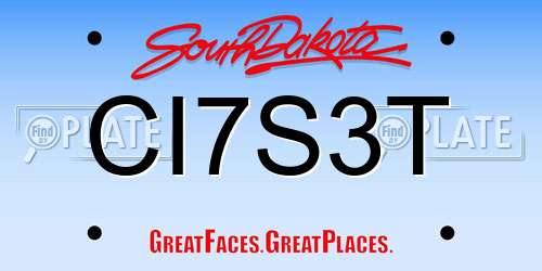 CI7S3T South Dakota License Plate