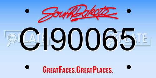 CI90065 South Dakota License Plate