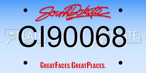 CI90068 South Dakota License Plate