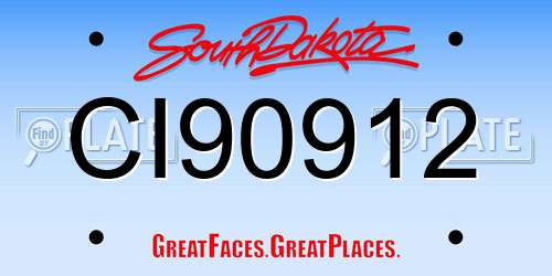 CI90912 South Dakota License Plate