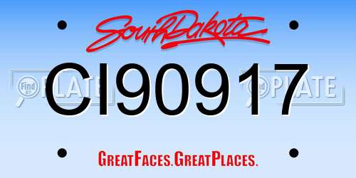 CI90917 South Dakota License Plate