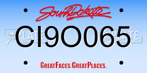 CI9O065 South Dakota License Plate