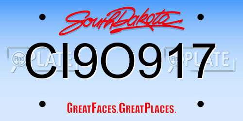 CI9O917 South Dakota License Plate