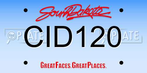 CID120 South Dakota License Plate