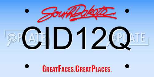 CID12Q South Dakota License Plate