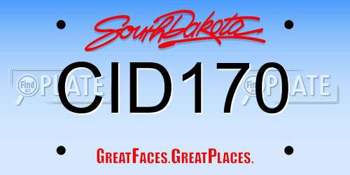 CID170 South Dakota License Plate