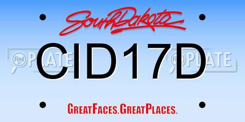 CID17D South Dakota License Plate