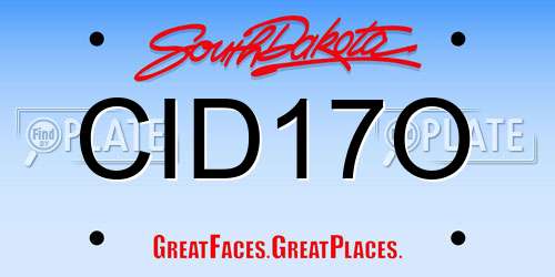 CID17O South Dakota License Plate