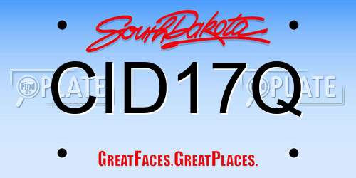 CID17Q South Dakota License Plate