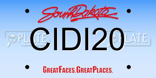 CIDI20 South Dakota License Plate