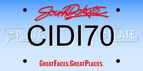 CIDI70 South Dakota License Plate