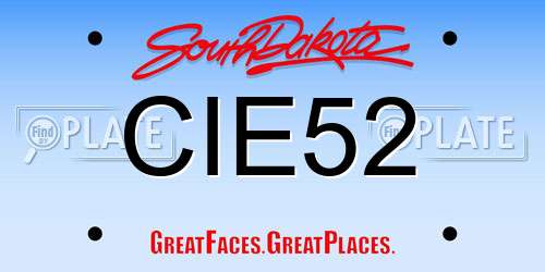 CIE52 South Dakota License Plate