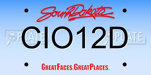CIO12D South Dakota License Plate