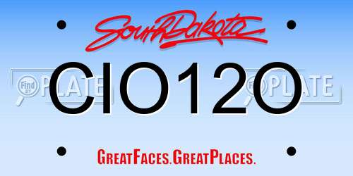 CIO12O South Dakota License Plate