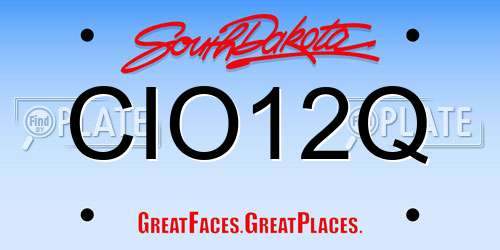 CIO12Q South Dakota License Plate
