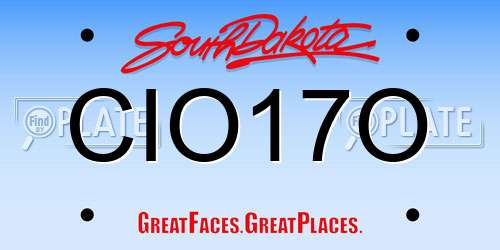 CIO17O South Dakota License Plate