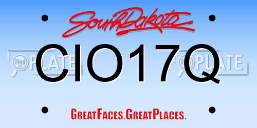CIO17Q South Dakota License Plate