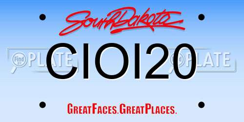 CIOI20 South Dakota License Plate