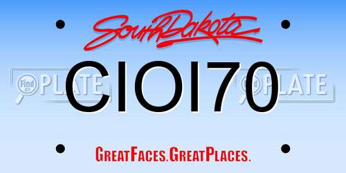 CIOI70 South Dakota License Plate