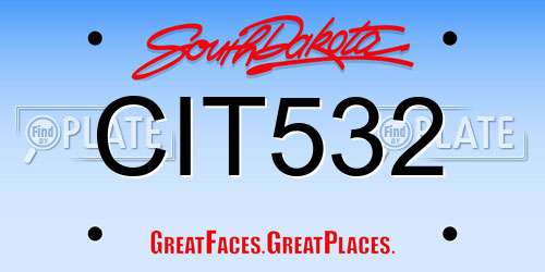 CIT532 South Dakota License Plate