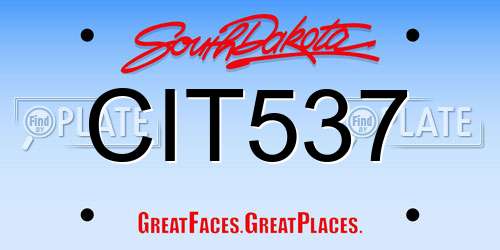 CIT537 South Dakota License Plate