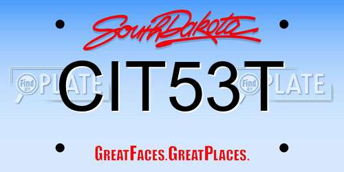 CIT53T South Dakota License Plate