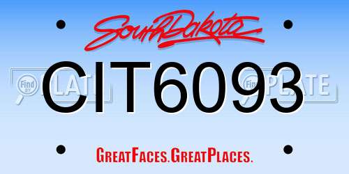 CIT6093 South Dakota License Plate