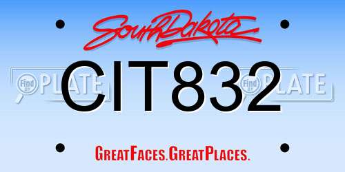 CIT832 South Dakota License Plate