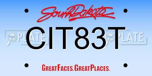 CIT83T South Dakota License Plate