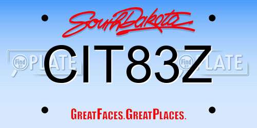 CIT83Z South Dakota License Plate