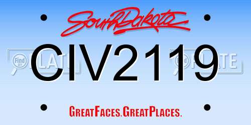 CIV2119 South Dakota License Plate