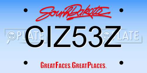 CIZ53Z South Dakota License Plate
