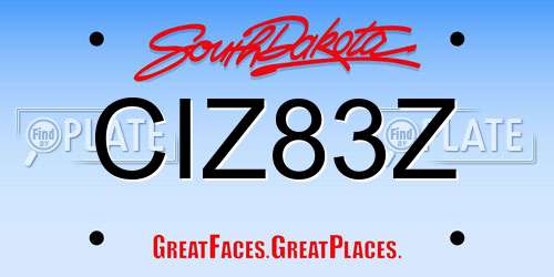 CIZ83Z South Dakota License Plate