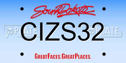 CIZS32 South Dakota License Plate
