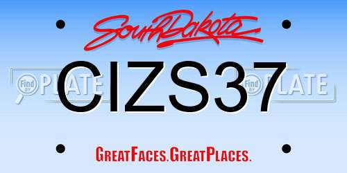 CIZS37 South Dakota License Plate