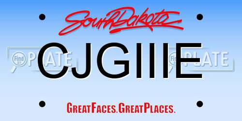CJGIIIE South Dakota License Plate