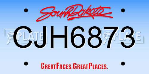 CJH6873 South Dakota License Plate