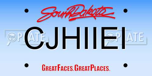 CJHIIEI South Dakota License Plate