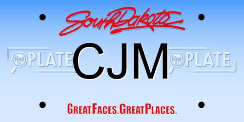 CJM South Dakota License Plate