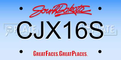 CJX16S South Dakota License Plate
