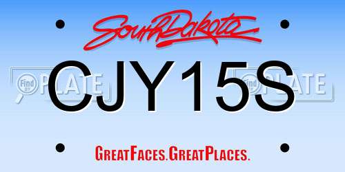 CJY15S South Dakota License Plate