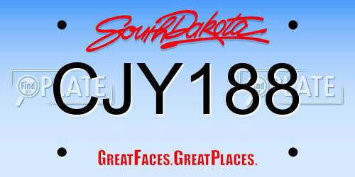 CJY188 South Dakota License Plate