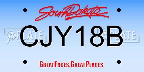 CJY18B South Dakota License Plate
