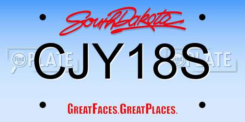 CJY18S South Dakota License Plate